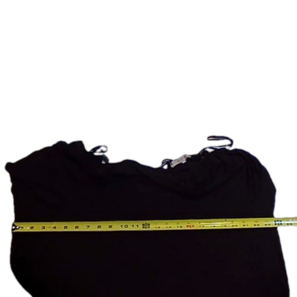 2/25 AE Black Drape Front Lace Back Short Sleeve Shirt - Picture 7 of 14
